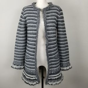 Nanette Lepore Knitted Striped Cardigan Sweater.